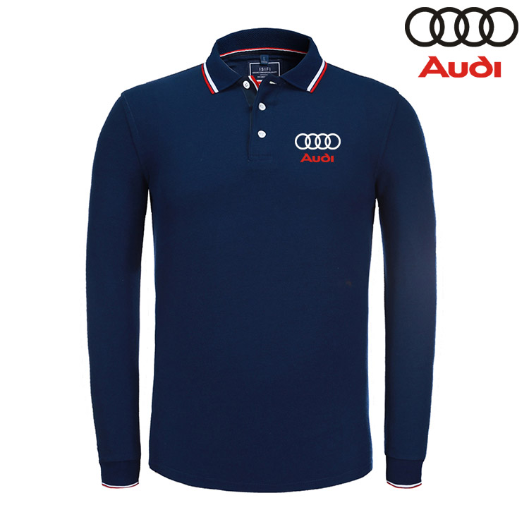 Polo Manche Longue Audi Homme 2022 Col Contrasté Coton Col Boutonné Regular Fit